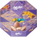Фигурный шоколад молочный Milka в форме яйца с молочной начинкой с сахарными гранулами/кус.печ.Oreo/дроб.фунд.94,5г