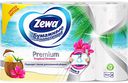 Полотенца бумажные Zewa Premium Декор с тиснением и цветным рисунком 2 слоя, 4 рулона