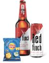 Вместе выгоднее: Пиво Red Finch, 0,45 л — 2 шт + Чипсы Lays Сметана и зелень, 70 г