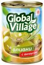 Оливки Global Village зеленые фаршированные анчоусом 200г