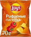 Чипсы картофельные LAY'S рифленые, со вкусом паприки, 70г