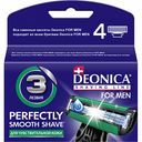 Сменные кассеты для бритвы Deonica for men Perfectly 3 лезвия для чувствительной кожи, 4 шт.