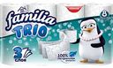 Туалетная бумага Familia Trio белая 3 слоя, 8 рулонов