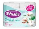 Туалетная бумага "Comfort Care", Plushe, 3 слоя, 4 рулона