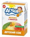 Сок Агуша Первая ложка Яблоко с мякотью с 4 месяцев 200мл