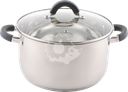 Кастрюля HOMECLUB Comfort, с силиконовыми ручками, нержавеющая сталь, индукция, 5.8л Арт. GS-7