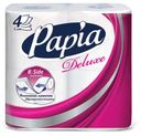 Туалетная бумага Papia Deluxe белая, 4 слоя 4 рулона