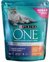 Корм Purina ONE для кошек, красивая шерсть, курица и злаки, 750 г