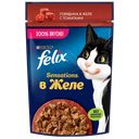 Корм для кошек FELIX® Sensations желе говядина-томат, 75г