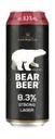 Пиво, BEAR BEER, 8,3%, 0,45 л