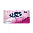 Бумага туалетная PAPIA WHITE DE LUXE 4 слоя 8рул