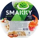 Арахис SMAKKY Asian mix снековая тарелка, со вкусом васаби, креветки, грибов со сметаной, жареный соленый, 200г