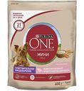 Сухой корм для собак мини пород с чувствительным пищеварением Purina One с лососем и рисом, 600 г