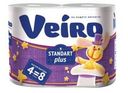 Бумага туалетная Veiro Standart Plus Белая 4 рулона 2 слоя