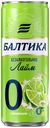 Пивной напиток «Балтика» №0 безалкогольное лайм нефильтрованный 0%, 330 мл