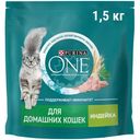 Сухой корм Purina One для домашних кошек с индейкой, 1.5кг