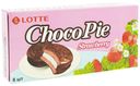 Печенье прослоенное глазированное, Choco Pie, клубника, 168 г