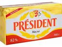 Масло кислосливочное President несолёное 82%, 360 г