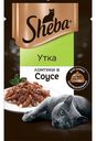 SHEBA Корм для взрослых кошек ломтики в соусе утка,75г