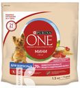 Корм PURINA ONE МИНИ для собак мелкой породы, говядина и рис 1,5кг