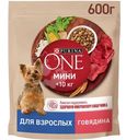 Сухой корм Purina One  для собак мелких пород с говядиной и рисом, 600г
