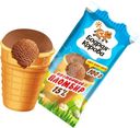 Пломбир Бодрая корова Шоколадный в вафельном стаканчике 15% БЗМЖ 100г