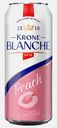 Пивной напиток Peach пастеризованный Krone Blanche Biere 4.5% 450мл
