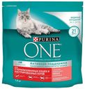 Сухой корм Purina ONE с лососем и пшеницей для стерилизованных кошек и кастрированных котов 1,5 кг