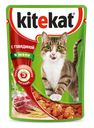 Влажный корм для кошек Kitekat с сочными кусочками говядины в желе, 85 г