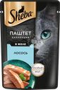 Корм консервированный для кошек SHEBA Нежный паштет в желе Лосось, 75г