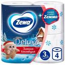 Туалетная бумага Zewa Deluxe белая 3 слоя, 4шт