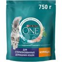 Сухой корм Purina One для стерилизованных домашних кошек с курицей, 750г