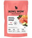 Корм Bowl Wow кусочки в соусе с лососем и овощами консервированный полнорационный для стерилизованных кошек, 85г