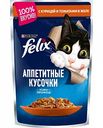 Корм для кошек Felix Аппетитные кусочки с курицей и томатами в желе, 85 г
