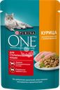 Корм влажный для взрослых кошек PURINA ONE Sterilised с курицей и зеленой фасолью в соусе, 75г