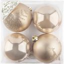 Шар 8см пластик Игл Гифтс шампань с блестками Игл Гифтс п/у, 4 шт