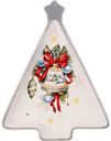 Блюдо керамическое Agness С Новым Годом! в форме ёлки цвет: белый/серый, 26×20×3 см