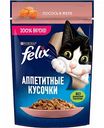 Влажный корм для взрослых кошек Felix Аппетитные кусочки Лосось в желе, 75 г