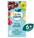 Нектар ФрутоНяня яблоко-банан-вишня-малина Снежный карнавал неосветлённый 6 месяцев+, 200мл