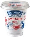 Сметана Станция Молочная 20% БЗМЖ 300г