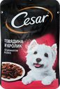 Корм консервированный для взрослых собак CESAR с говядиной, кроликом в соусе со шпинатом, для всех пород, 85г