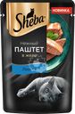 Корм консервированный для кошек SHEBA Нежный паштет в желе Лосось, 75г