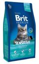 Сухой корм для кошек с чувствительным пищеварением Brit Premium Cat Sensitive ягненок, 800 г