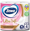 Туалетная бумага четырёхслойная Ultra Soft, Zewa, 4 рулона