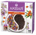 Чай черный AKBAR с чабрецом и облепихой в пакетиках, 100х1,5 г