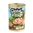Фасоль Global Village, белая в собственном соку, 425 мл