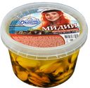 Мидии с масле с копченой паприкой, 250 г, ТМ «ЛУНСКОЕ МОРЕ»
