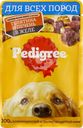 Корм консервированный для взрослых собак PEDIGREE желе с телятиной и печенью, для всех пород, 85г