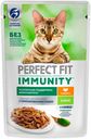 Влажный корм Perfect Fit Immunity для поддержания иммунитета индейка-спирулина для кошек в желе 75 г