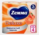 Туалетная бумага Персиковая Deluxe Zemma 4 рулона 3 слоя
